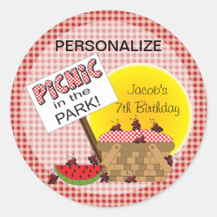 Picnic in the Park   Any Occasion Classic Round Sticker