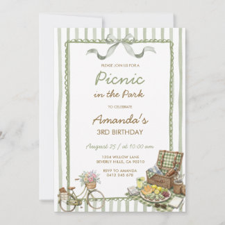 Picnic in the Park Outdoor Birthday Invitation