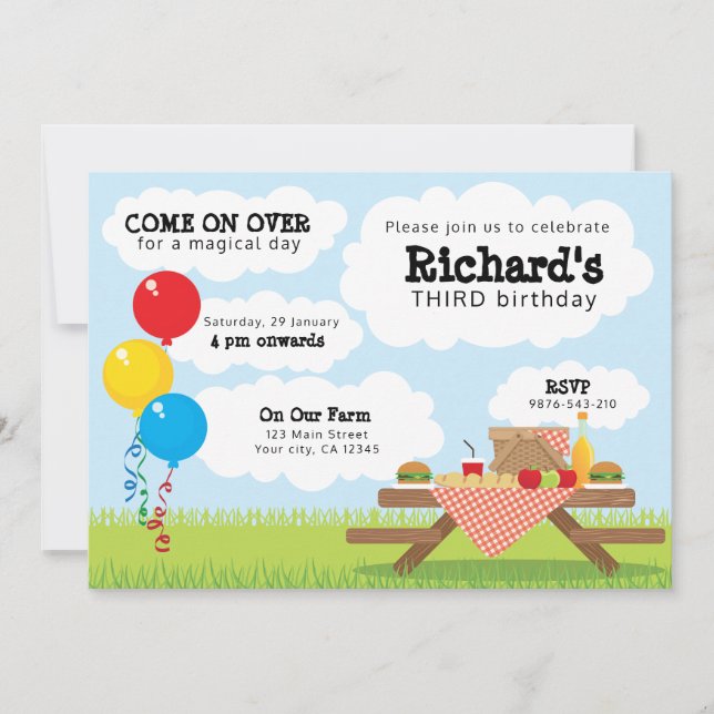 Picnic Invitation - Bright Beautiful Day (Front)