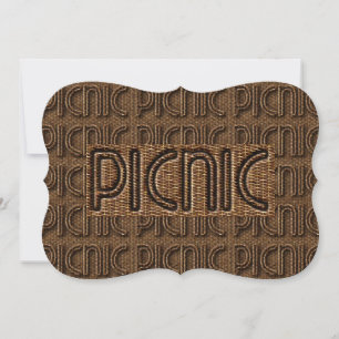 Picnic Invitation Funny Wicker Typography Party