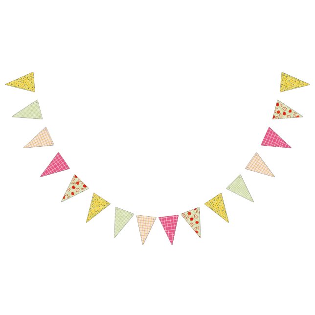 Picnic Mixed Pattern Triangle Flag Bunting Banner (All)