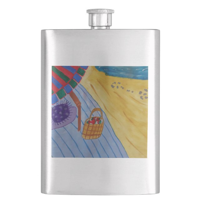 Picnic On The Beach Classic Flask (Front)