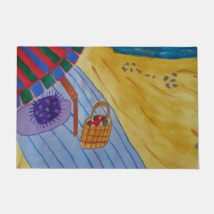 Picnic On The Beach Door Mat
