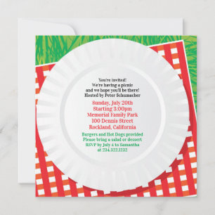 Picnic Outing BBQ Party Flat Invitation