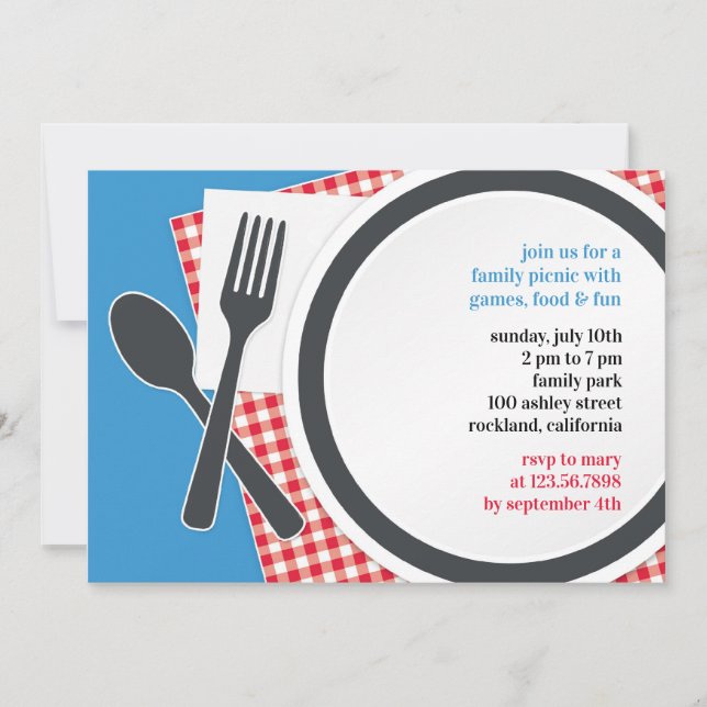 Picnic Outing Party Flat Invitation (Front)