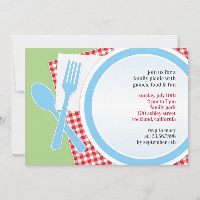 Picnic Outing Party Flat Invitation (Front)