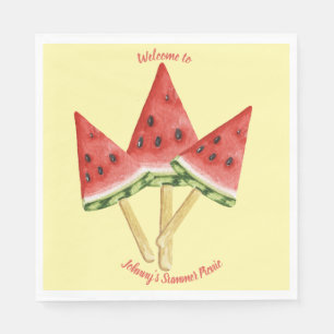 Picnic Plates - Water Melon Slices Personalized Napkin