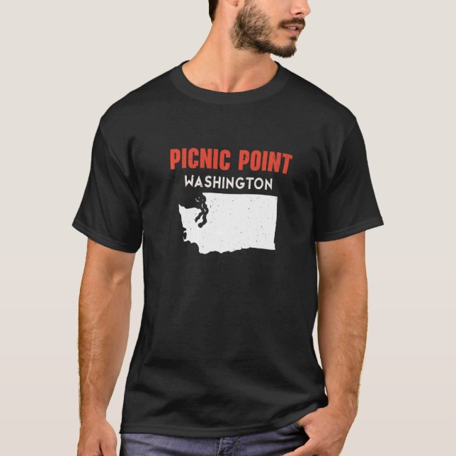 Picnic Point Washington USA State America Travel W T-Shirt (Front)