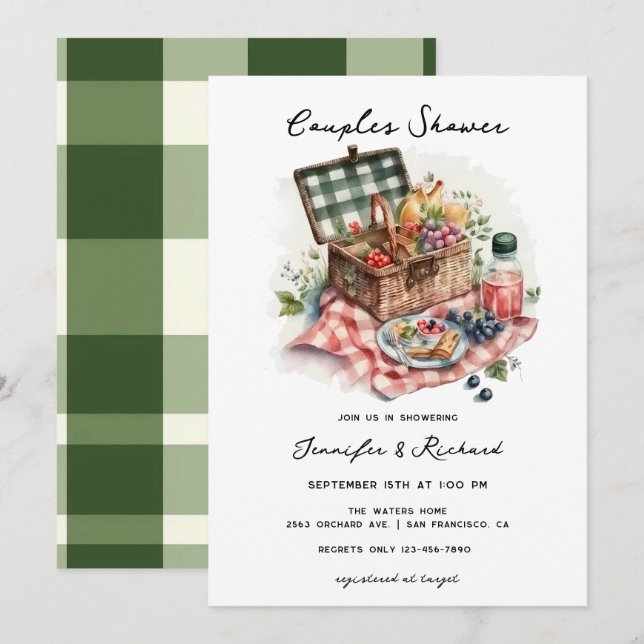 Picnic |  Rustic Couples Shower Invitation (Front/Back)
