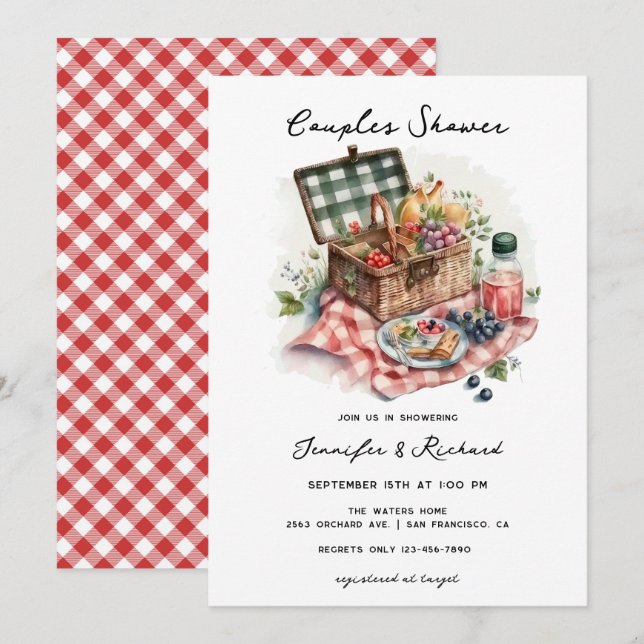 Picnic |  Rustic Couples Shower Invitation (Front/Back)