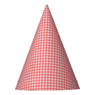 Picnic Summer Red white Plaid  Party Hat