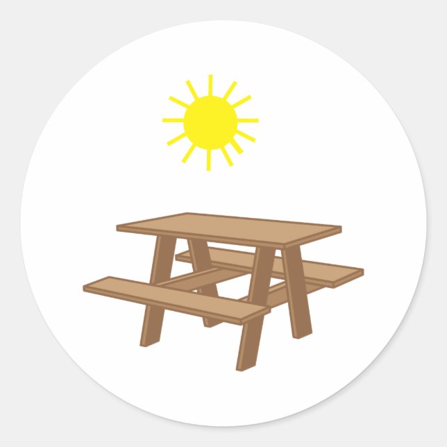 Picnic Table Classic Round Sticker (Front)