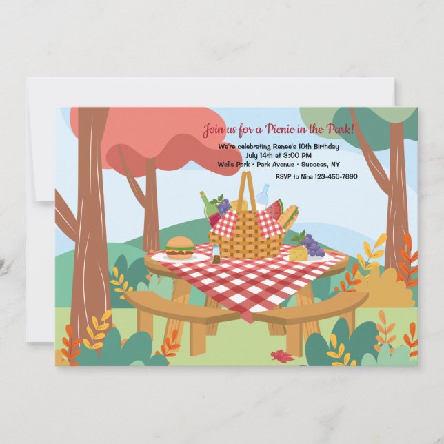 Picnic Table Invitation (Front)