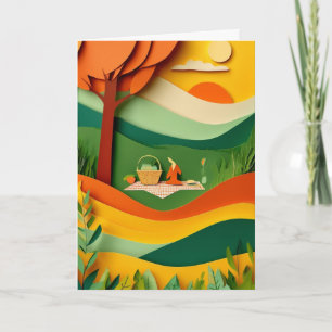 Picnic Under Autumn Tree Card
