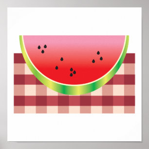 picnic watermelon vector graphic poster