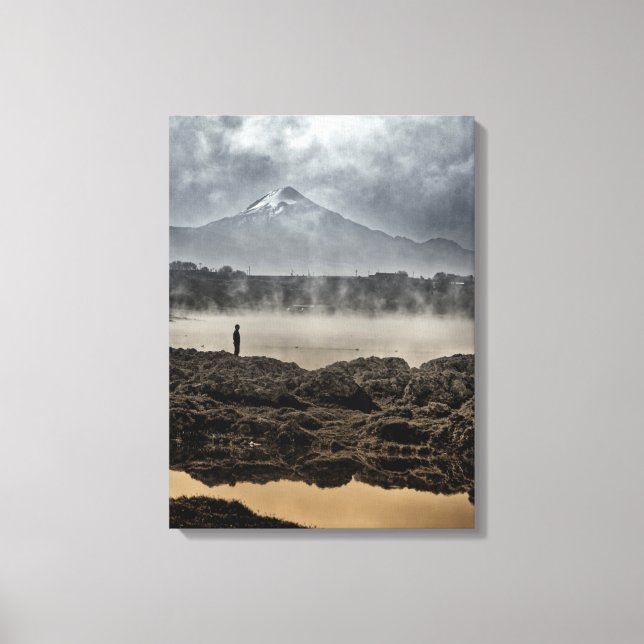 Pico De Orizaba From Achichic Lake In Puebla Canvas Print (Front)
