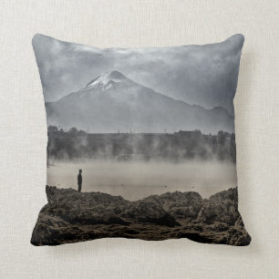 Pico De Orizaba From Achichic Lake In Puebla Throw Pillow