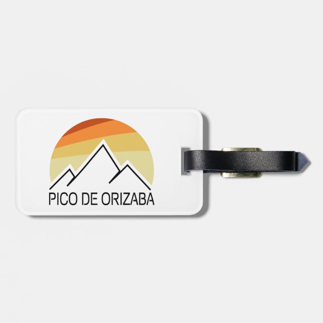 Pico de Orizaba Mexico Retro Luggage Tag (Back Horizontal)