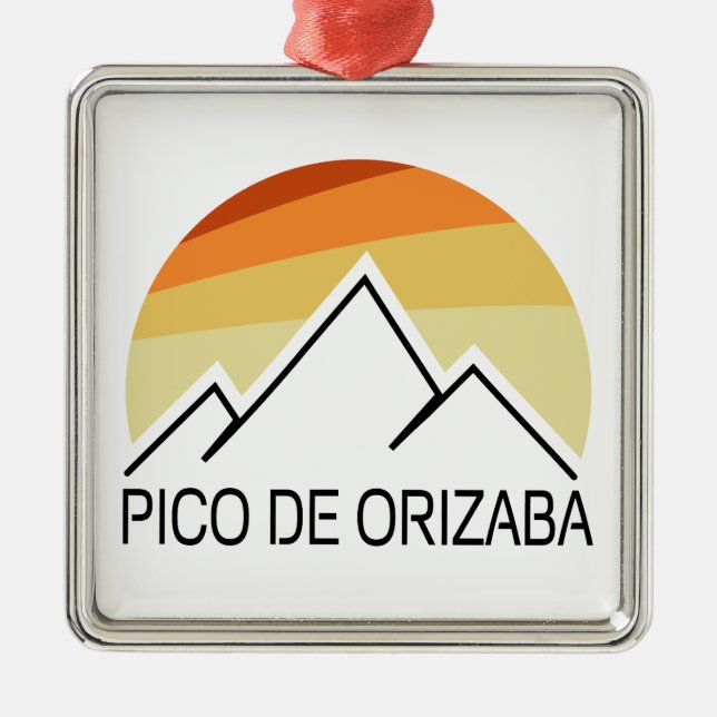 Pico de Orizaba Mexico Retro Metal Ornament (Front)