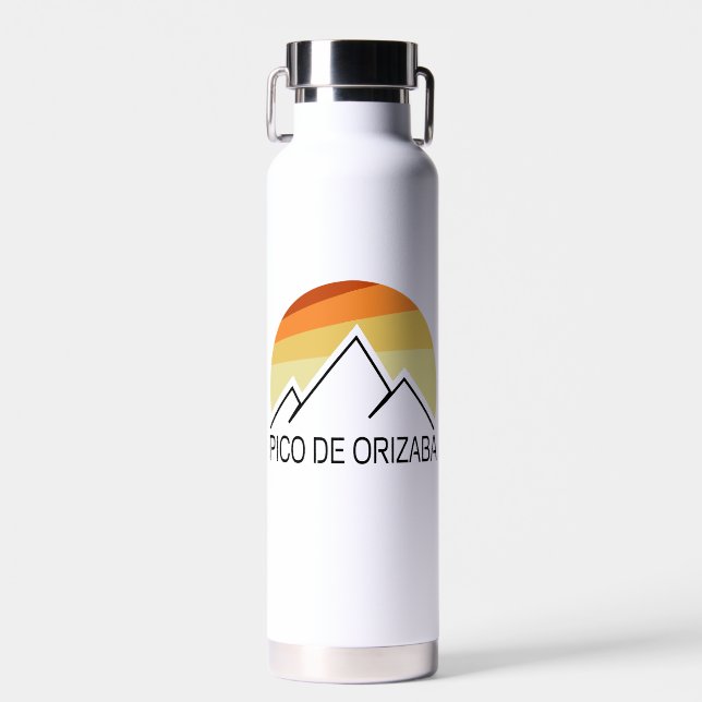 Pico de Orizaba Mexico Retro Water Bottle (Front)