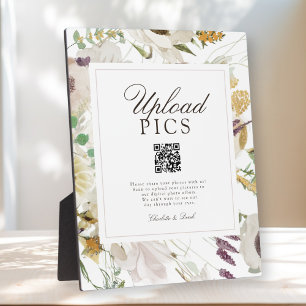  PICS HAPPEN! Modern Spring Wedding QR CodeGallery Plaque