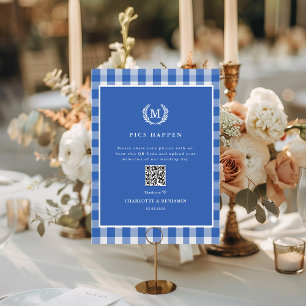 PICS HAPPEN! QR Code Blue Gingham Wedding Gallery 