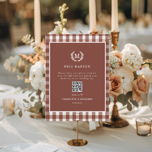 PICS HAPPEN! QR Code Brown Gingham Wedding Gallery