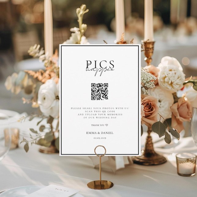 PICS HAPPEN! QR Code White Wedding Gallery (Creator Uploaded)
