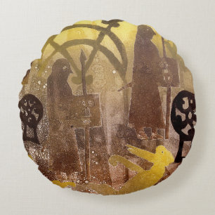 Pictish Birsay Stone Round Pillow
