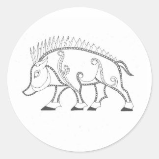 Pictish Boar Classic Round Sticker