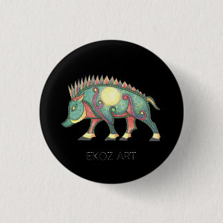 Pictish Boar Sun 1 Inch Round Button