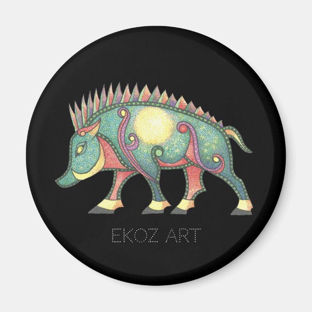 Pictish Boar Sun Magnet (Front)