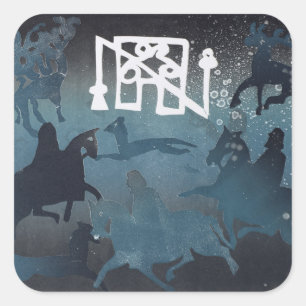 Pictish Hunting Scene I 1995 Square Sticker