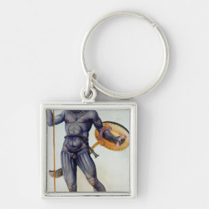 Pictish Man Holding a Shield Keychain