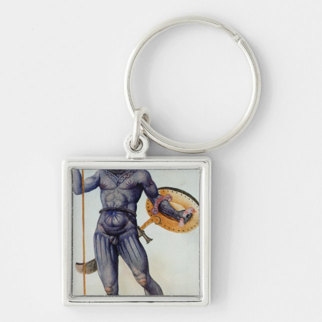 Pictish Man Holding a Shield Keychain (Front)