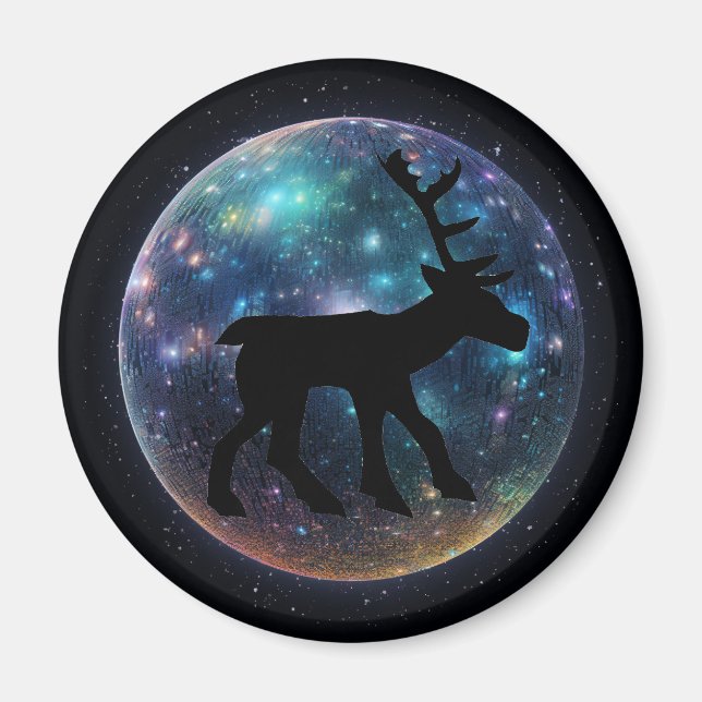 Pictish Stag Space Orb Magnet (Front)