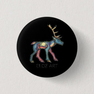 Pictish Stag Sun 1 Inch Round Button