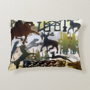 Pictish symbols and Lacing Accent Pillow
