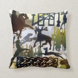 Pictish symbols and Lacing Throw Pillow