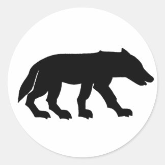 Pictish Wolf Cutout Classic Round Sticker