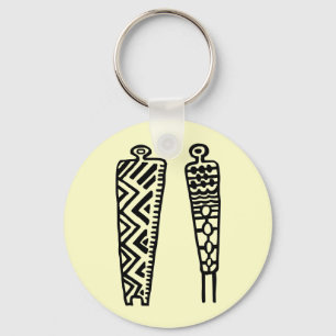 Pictograph Men-BW Keychain