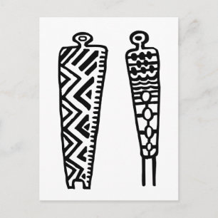 Pictograph Men-BW Postcard