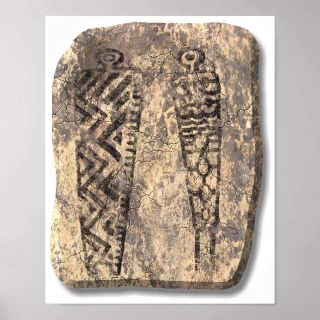 Pictograph men-stone poster (Front)