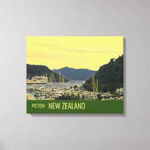 Picton New Zealand Marlborough Sounds travel print