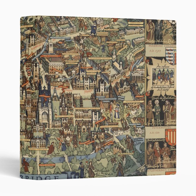 Pictorial Map of Cambridge, England Binder (Front/Spine)
