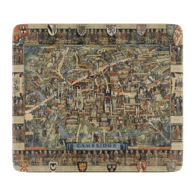 Pictorial Map of Cambridge, England Cutting Board (Front)