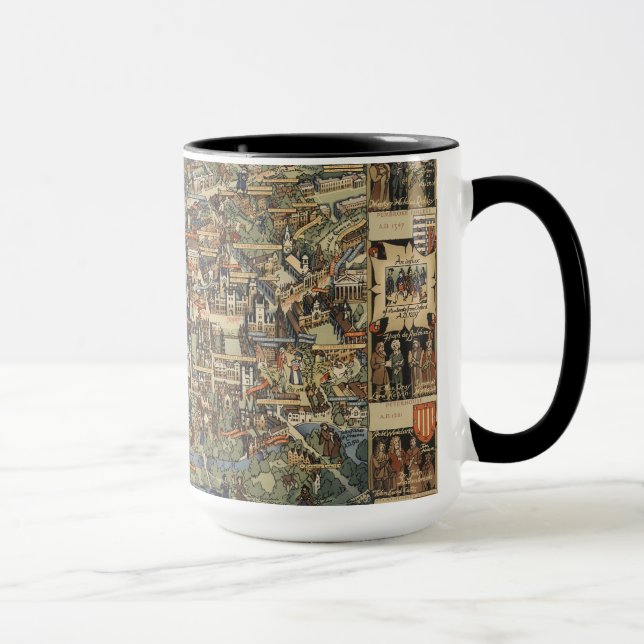 Pictorial Map of Cambridge, England Mug (Right)