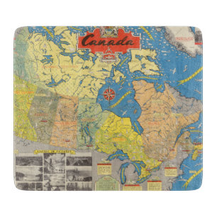 Pictorial Map of Canada - Landmarks Cutting Board