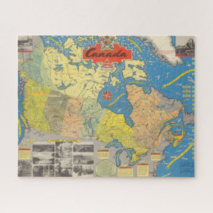 Pictorial Map of Canada - Landmarks Jigsaw Puzzle