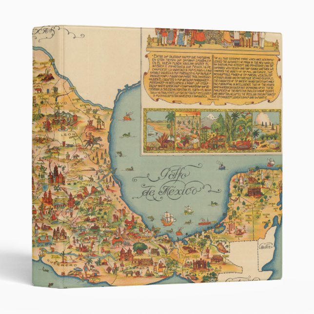 Pictorial Map of Mexico Binder (Front/Spine)